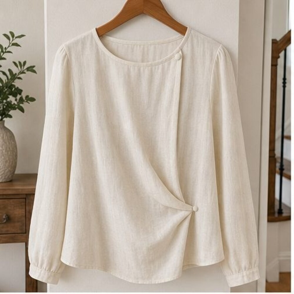 Cream Wrap Blouse